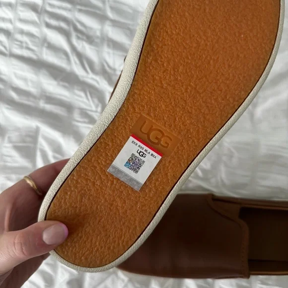 UGG Tan Leather Slip-On Shoes - Picture 5 of 5